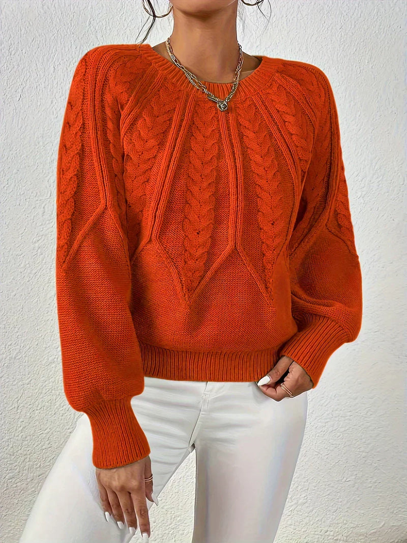 Camille Women's Cable Knit Sweater - full-length view