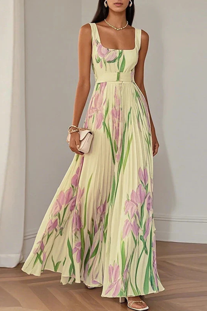 Mira Women's Pleated Maxi Dress - back view