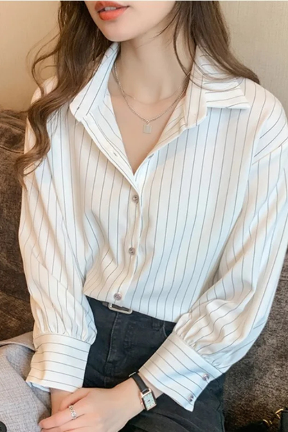 Lumi Women's Striped Shirt - shown in use