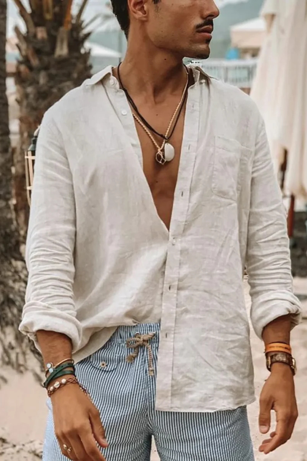 Reuben Men's Linen Shirt - full-length view