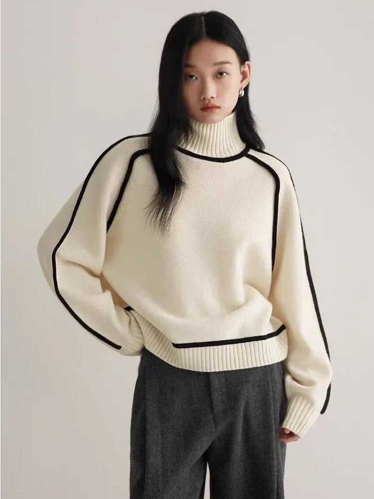 Juliette Women's Knit Turtleneck - close-up detail