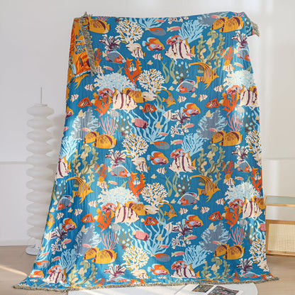 Underwater Coral Cotton Blanket