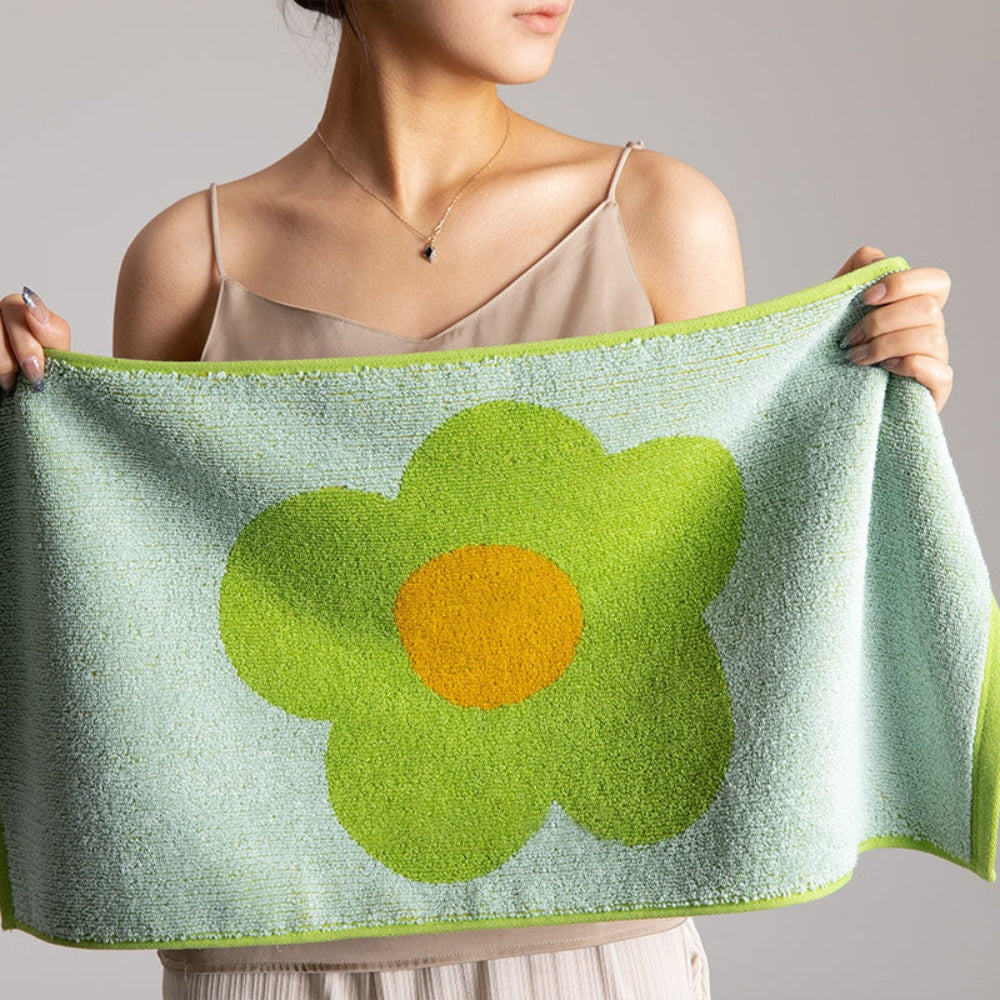 Floral Cotton Bath Towel | Sunflower Print