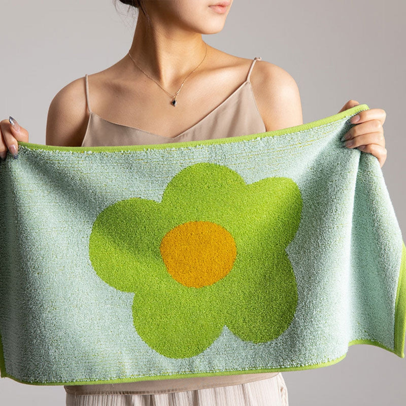 Floral Cotton Bath Towel | Sunflower Print