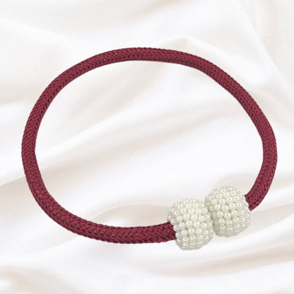 Magnetic Pearl Curtain Tie Backs | No-Hook, 2-Pack