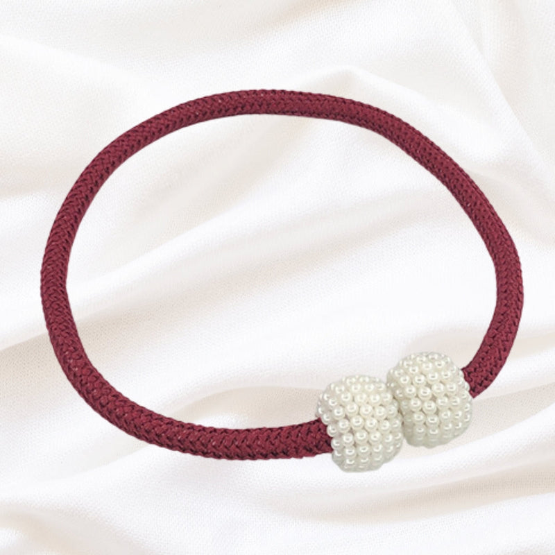 Magnetic Pearl Curtain Tie Backs | No-Hook, 2-Pack