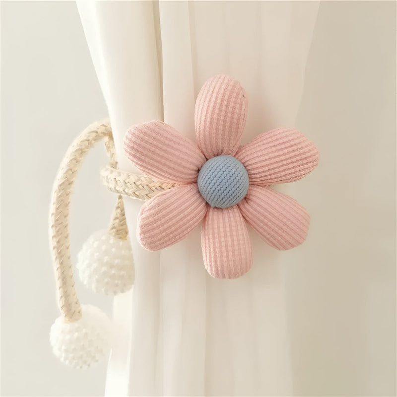 Whimsical Flower Curtain Tie Backs | Pearl Buckle, Embroidered