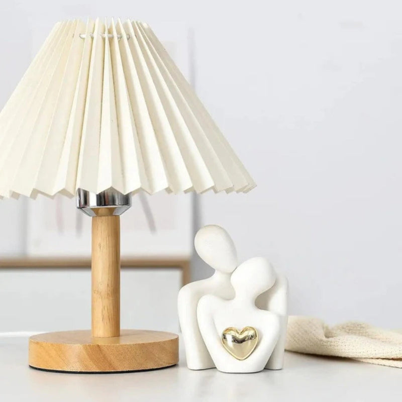 Abstract Lovers Resin Figurine | Golden Heart, Shelf & Mantel Decor