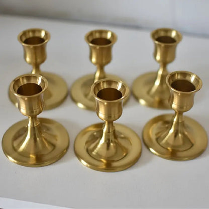 Shimmering Vintage Taper Candle Holders | Set of 2