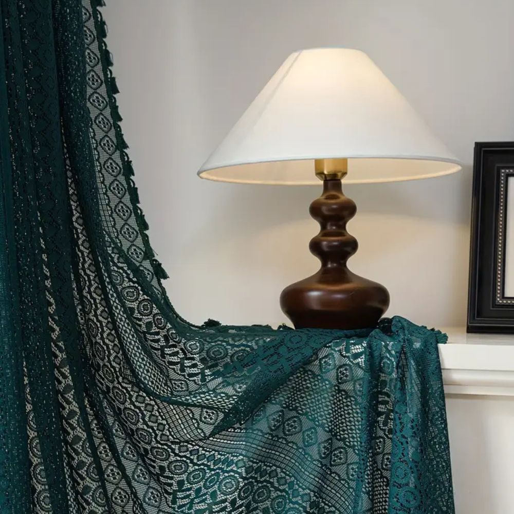 Lumine Crochet Tassel Curtain | Floral Lace, Semi-Sheer