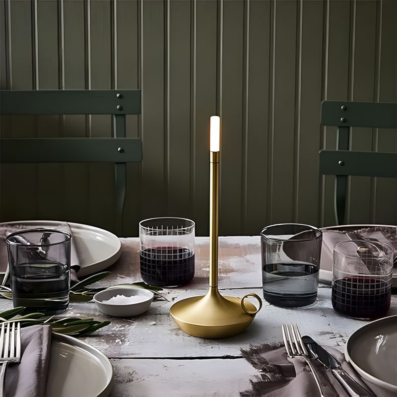 Portable Cylindrical Aluminium Table Lamp