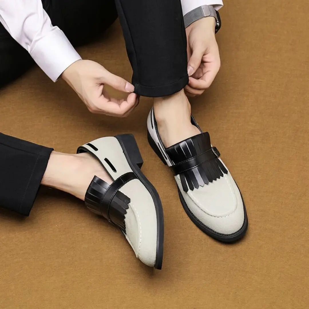 Ezra Men's Suede Loafers - close-up detail