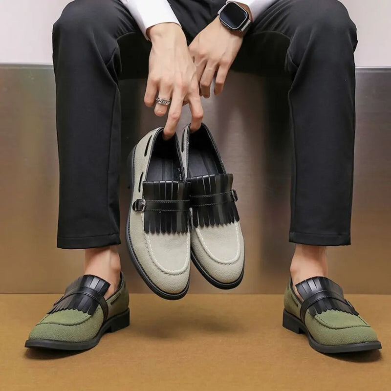 Ezra Men's Suede Loafers - back view