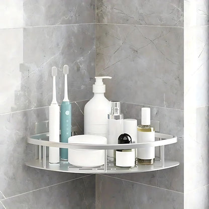 Aluma Curve | Shower Caddy with Modern Design & Self-Adhesive Mounting | Stylish Shower Storage for Essential Bathroom Organization 0