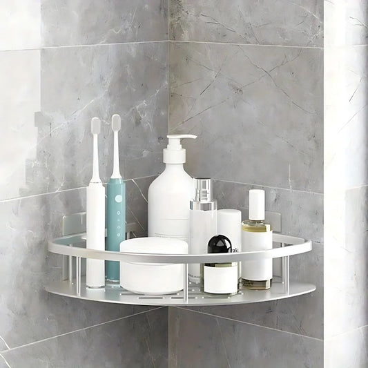 Aluma Curve | Shower Caddy with Modern Design & Self-Adhesive Mounting | Stylish Shower Storage for Essential Bathroom Organization 0