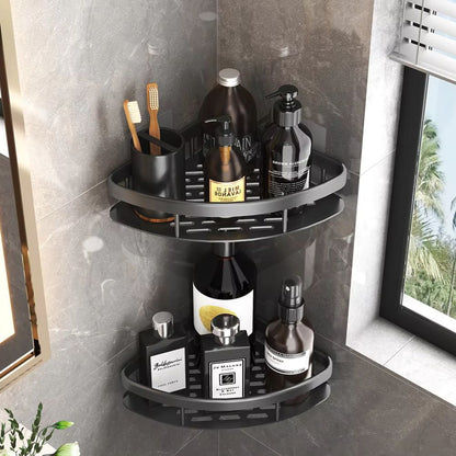 Aluma Curve | Shower Caddy with Modern Design & Self-Adhesive Mounting | Stylish Shower Storage for Essential Bathroom Organization 1