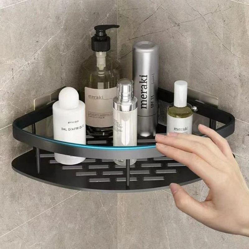 Aluma Curve | Shower Caddy with Modern Design & Self-Adhesive Mounting | Stylish Shower Storage for Essential Bathroom Organization 2