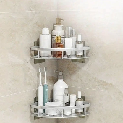 Aluma Curve | Shower Caddy with Modern Design & Self-Adhesive Mounting | Stylish Shower Storage for Essential Bathroom Organization 3