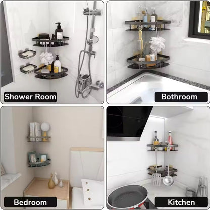 Aluma Curve | Shower Caddy with Modern Design & Self-Adhesive Mounting | Stylish Shower Storage for Essential Bathroom Organization 7