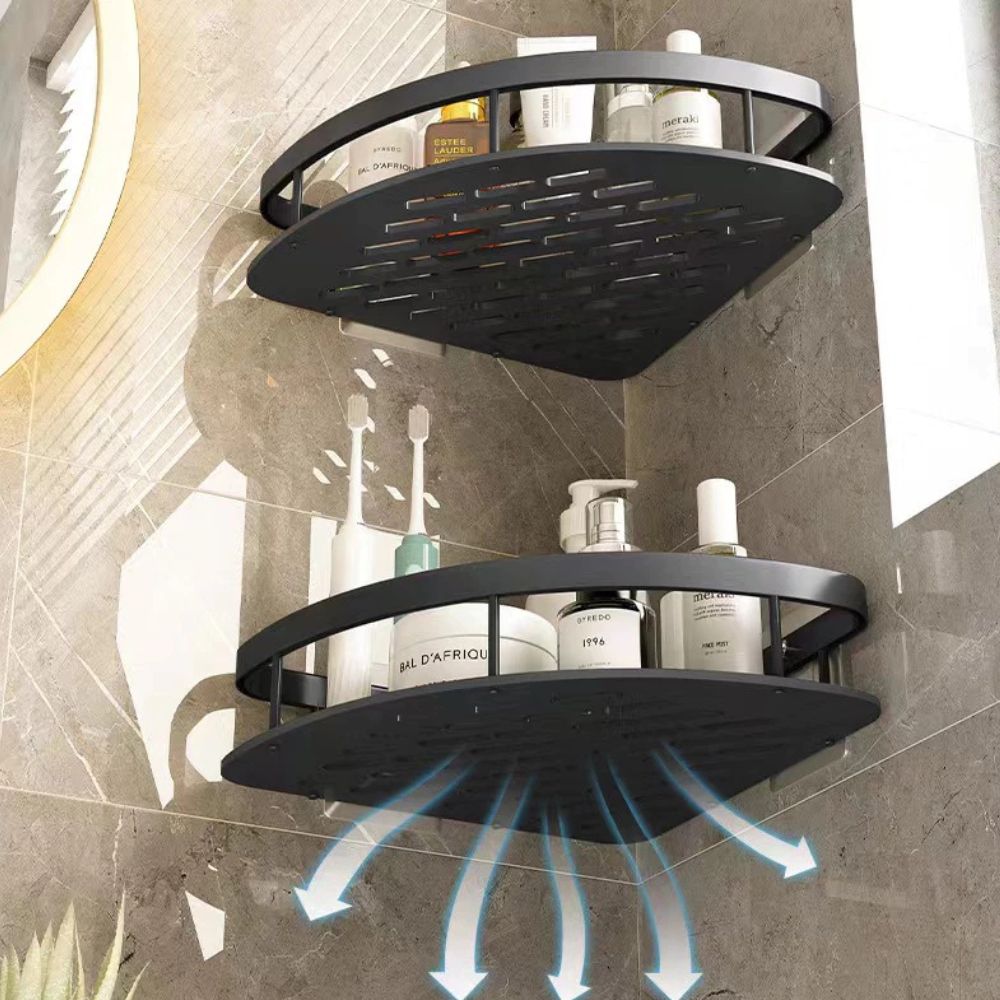 Aluma Curve | Shower Caddy with Modern Design & Self-Adhesive Mounting | Stylish Shower Storage for Essential Bathroom Organization 8