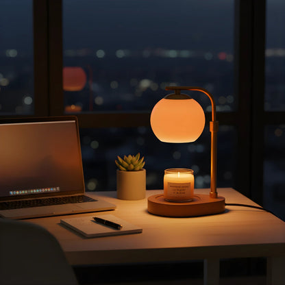 AmberGlow | Elegant Retro Sculpted Glass Candle Warmer Lamp 4