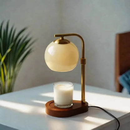 AmberGlow | Elegant Retro Sculpted Glass Candle Warmer Lamp 5