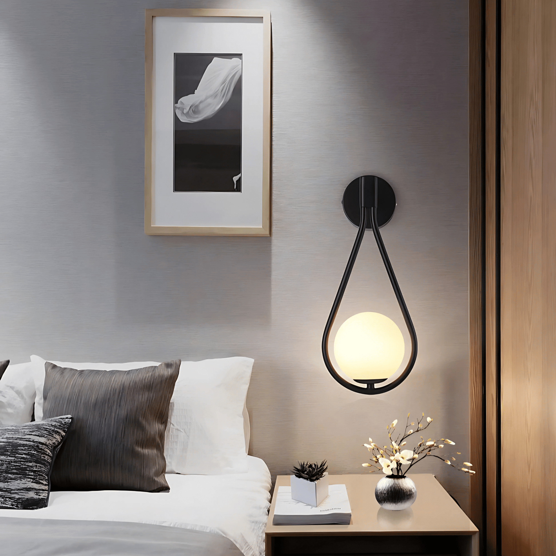 AquaSphere | Elegant Modern Teardrop Wall Sconce Light Fixture 3