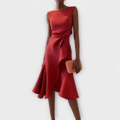 Yara Women's Asymmetric Midi Dress - front view
