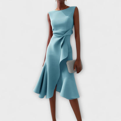 Yara Women's Asymmetric Midi Dress - close-up detail