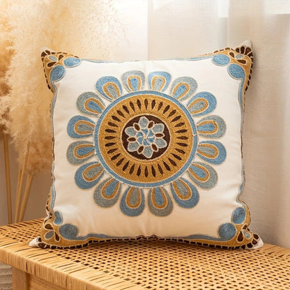 Aurae Embroidered Vintage Cushion Cover | Timeless Detail, Zip Closure