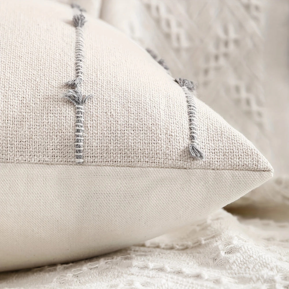 Averra Vertical Stitched Cushion Cover | Soft Microfiber, Machine Washable