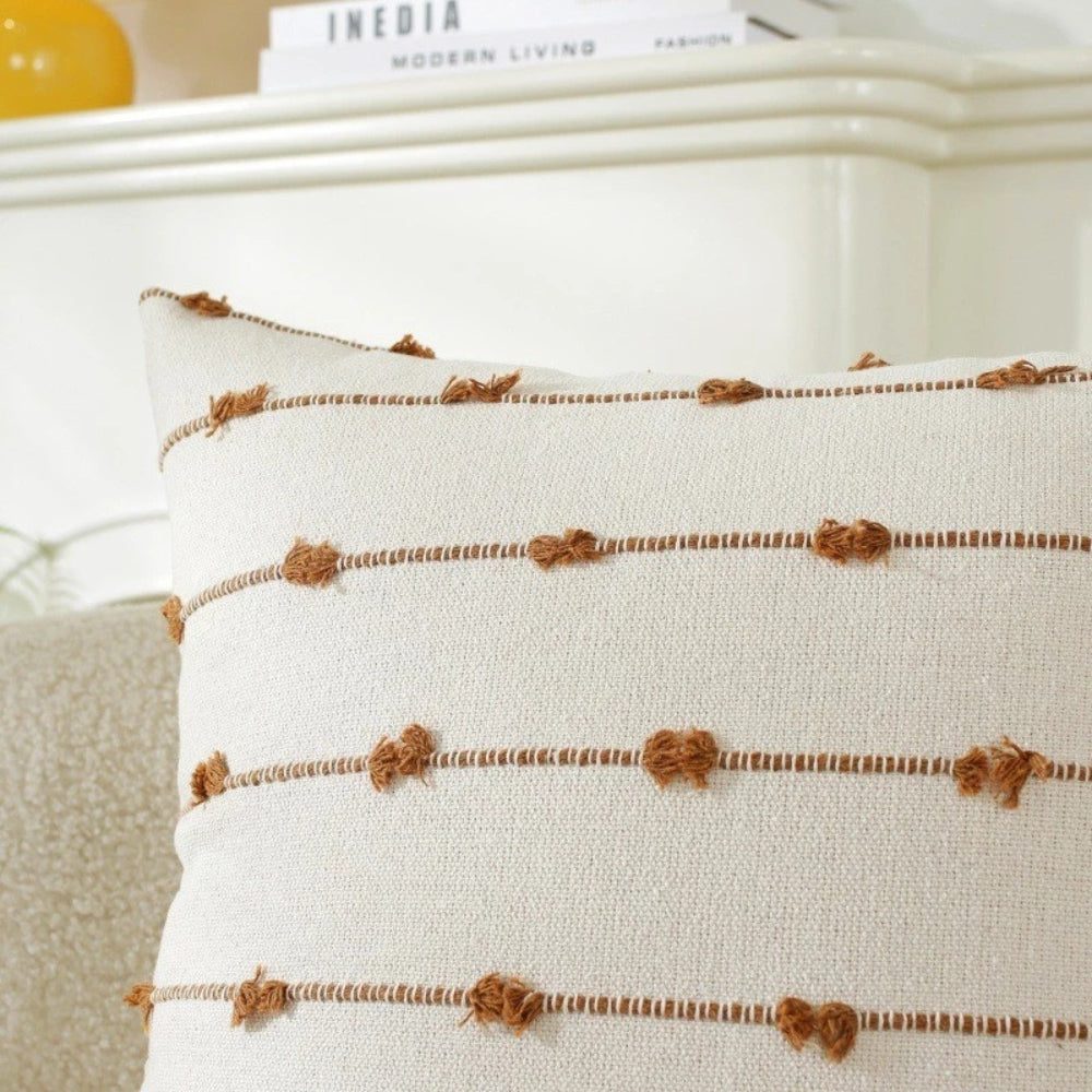 Averra Vertical Stitched Cushion Cover | Soft Microfiber, Machine Washable