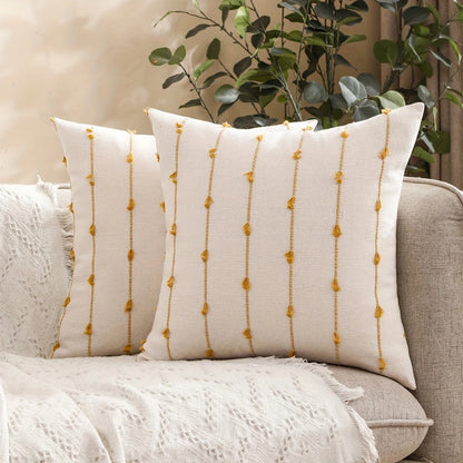 Averra Vertical Stitched Cushion Cover | Soft Microfiber, Machine Washable
