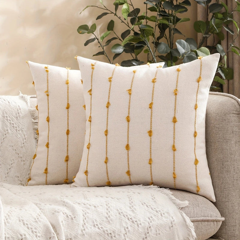 Averra Vertical Stitched Cushion Cover | Soft Microfiber, Machine Washable