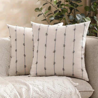 Averra Vertical Stitched Cushion Cover | Soft Microfiber, Machine Washable