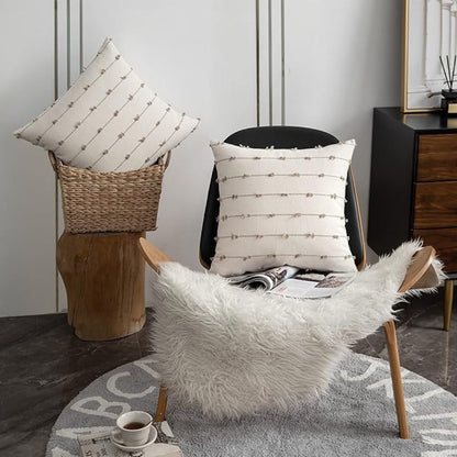 Averra Vertical Stitched Cushion Cover | Soft Microfiber, Machine Washable