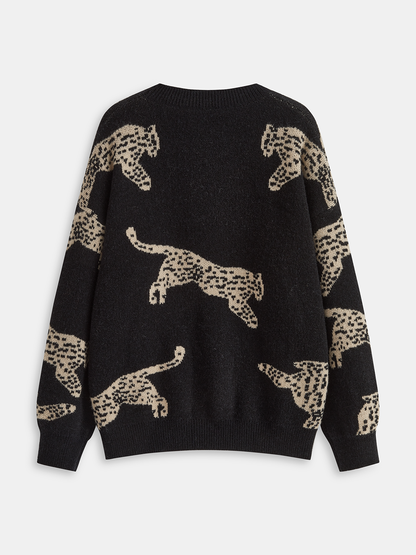 Talia Women's Leopard Sweater - styled view
