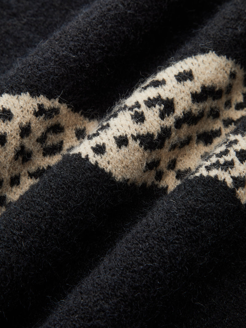 Talia Women's Leopard Sweater - fabric and finish detail