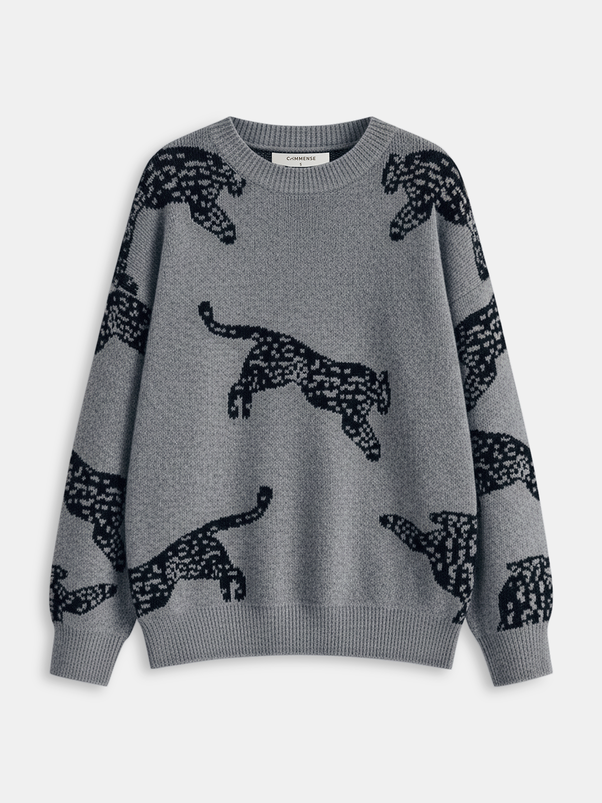 Talia Women's Leopard Sweater - flat lay