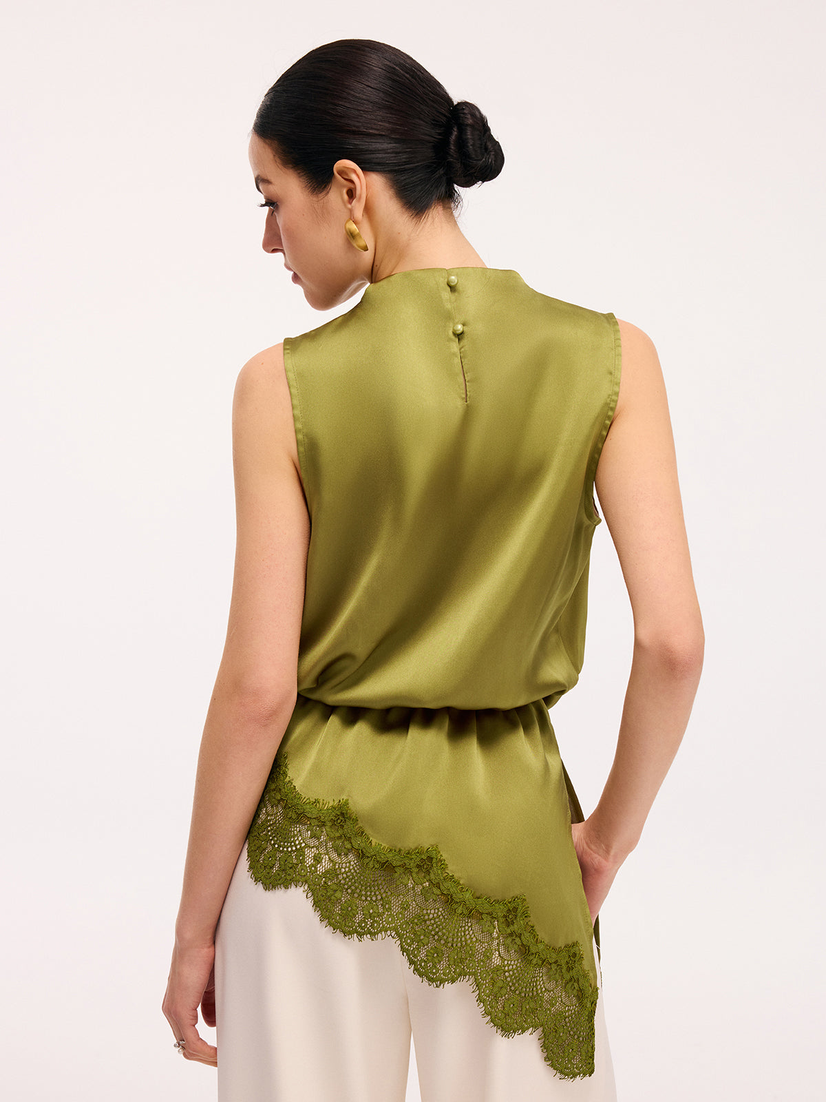Maren Women's Satin Top - close-up detail