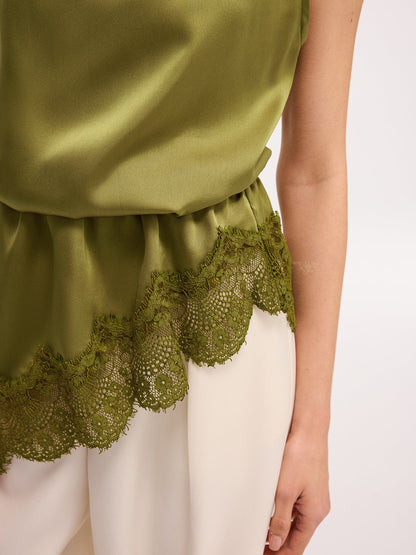 Maren Women's Satin Top - full-length view