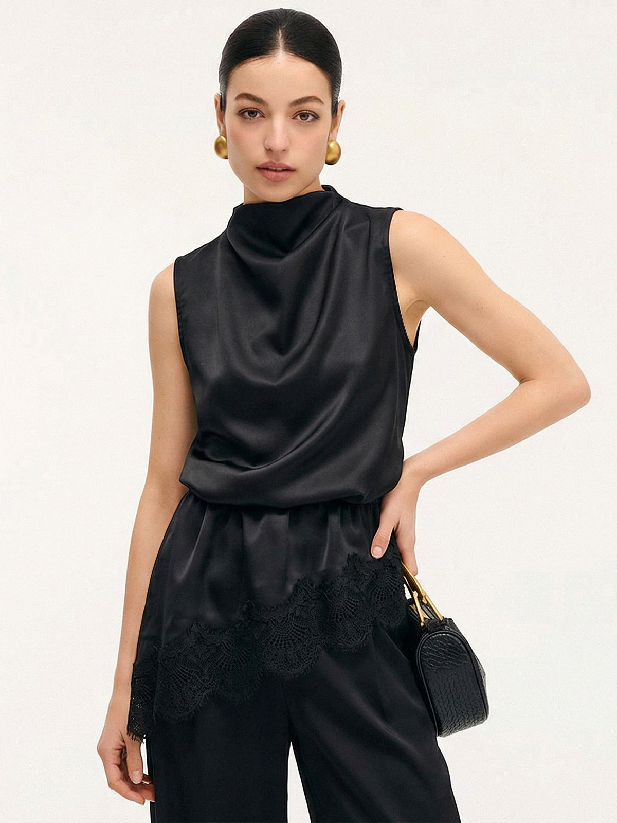 Maren Women's Satin Top - styled view