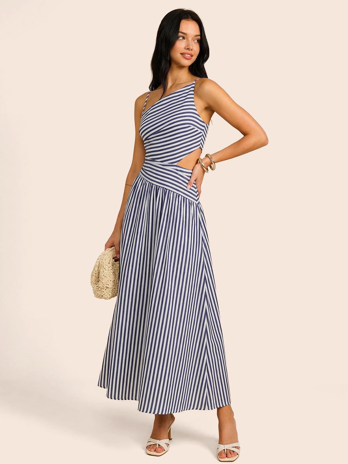Nora Women's Asymmetric Maxi Dress - shown in use