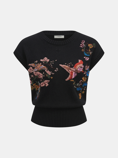 Lumi Women's Floral Sweater - close-up detail