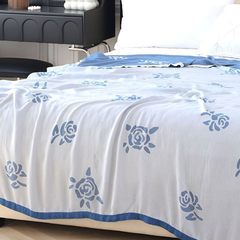 Bamboo Fiber Rose Cooling Blanket