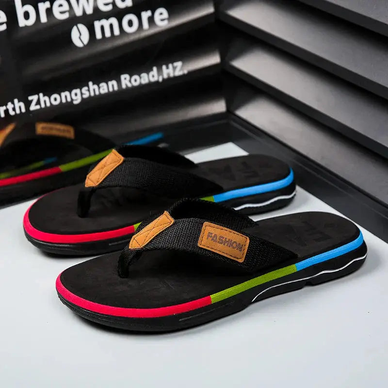 Ellis Men's Slippers - fabric and finish detail