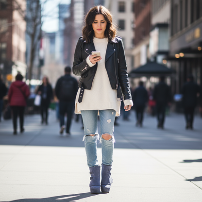 Bottines pour femme Gwen | Talon compensé, bout imprimé léopard