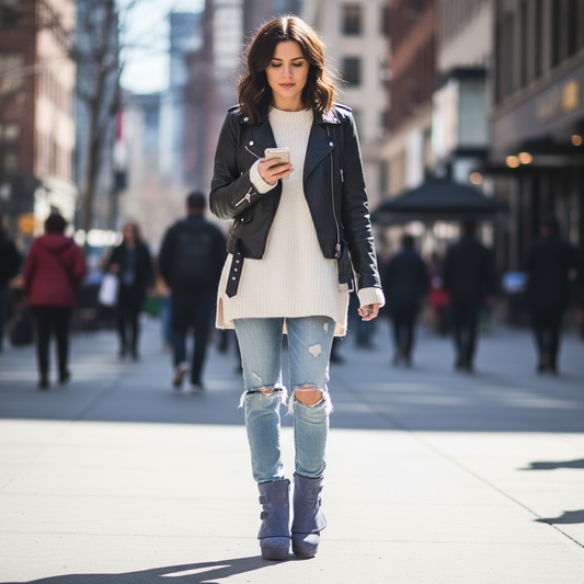 Bottines pour femme Gwen | Talon compensé, bout imprimé léopard