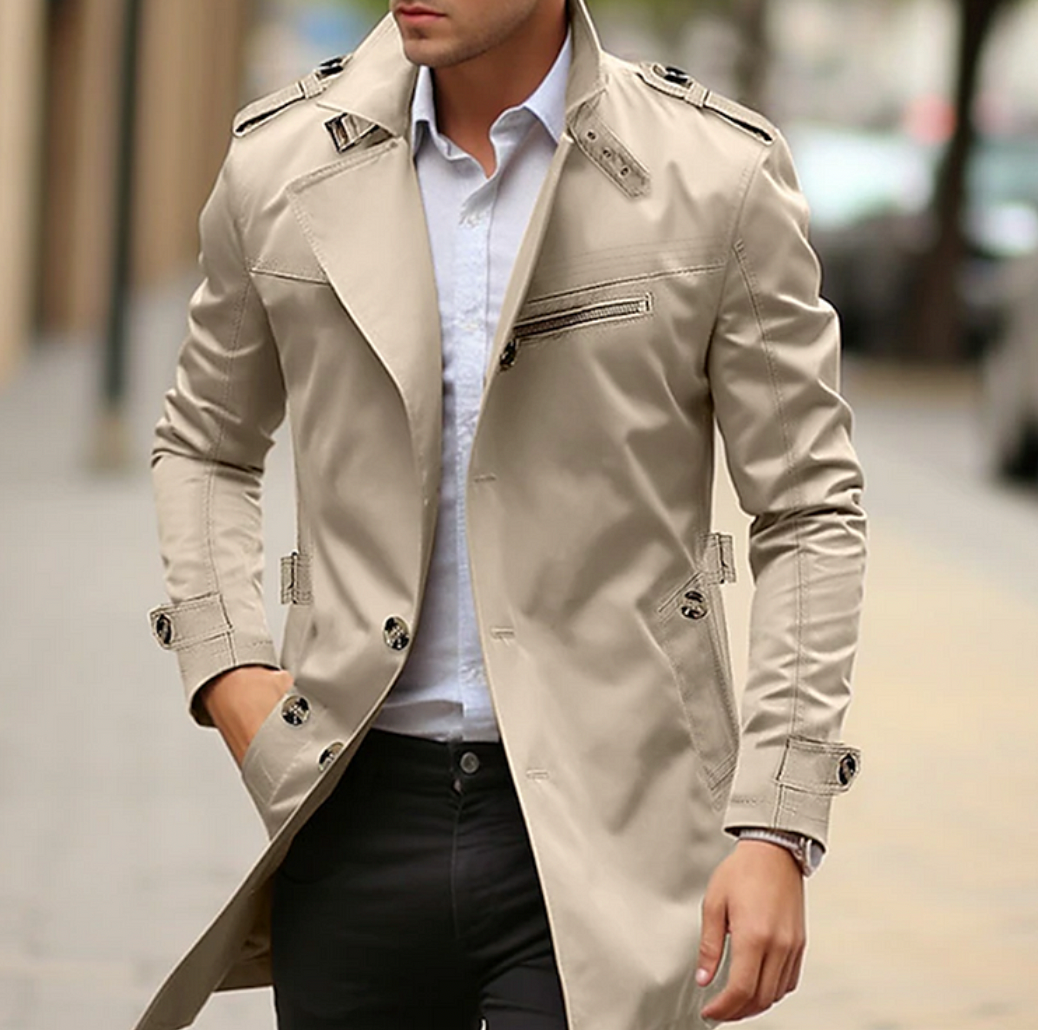 Soren Men's Trench Coat - front view