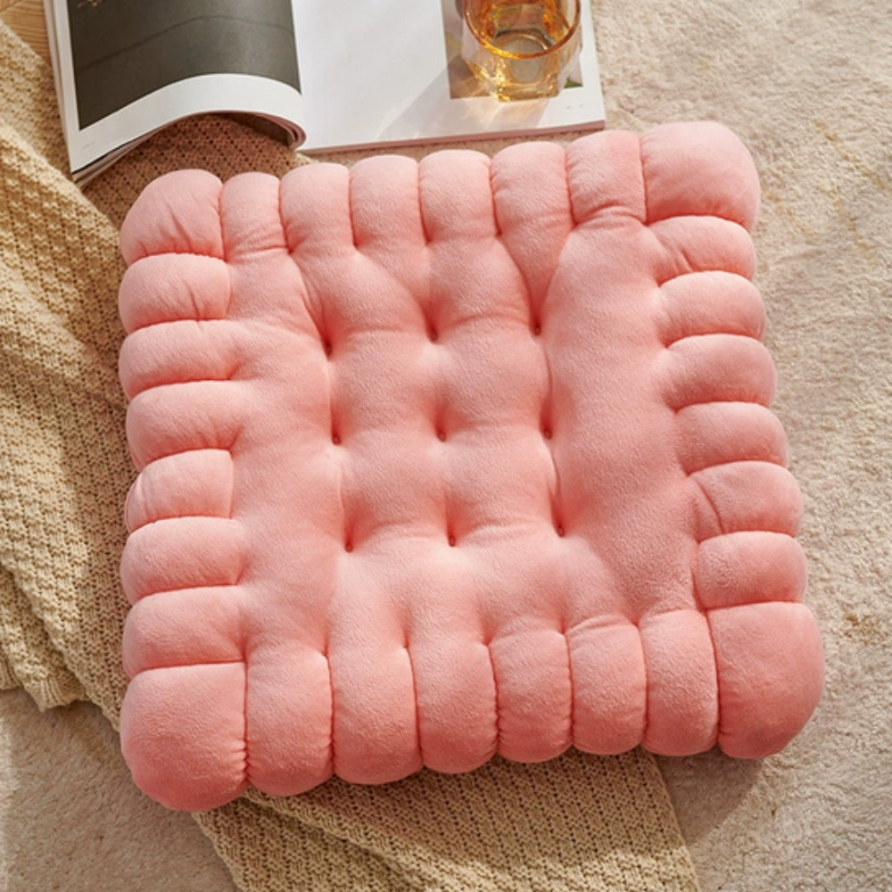 Biscuit Puff Comfort Cushion | Plush Foam Fill, Playful Shape